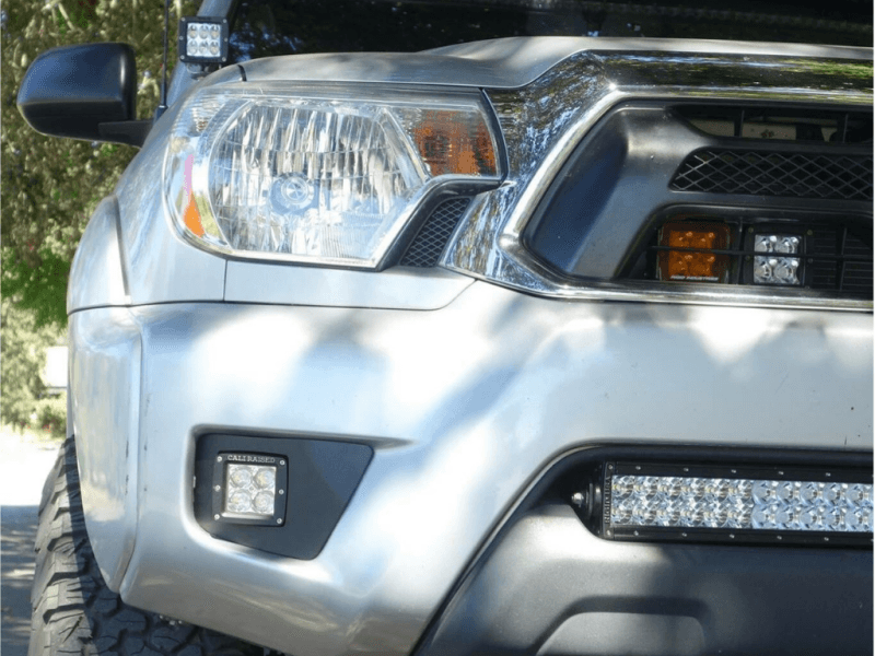 Cali Raised LED — Cali Raised 2012-2015 Toyota Tacoma Led Fog Light Pod Replacements Brackets Kit - W/ 3X2 18 Pods