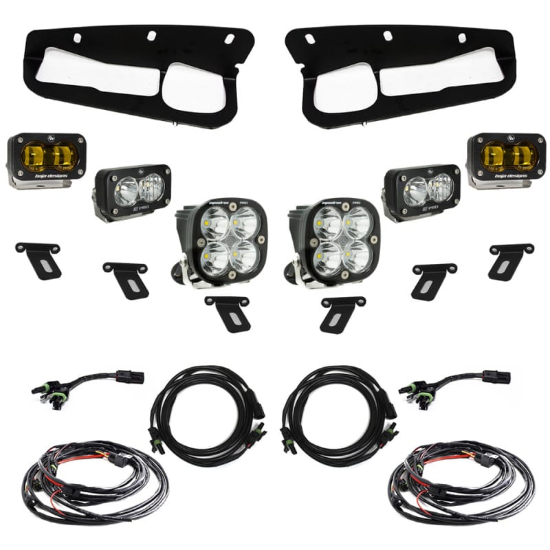 Baja Designs — Baja Designs 21-22 Ford Bronco w/Steel Bumper S2 SAE Pro Fog Pocket Light Kit - Amber