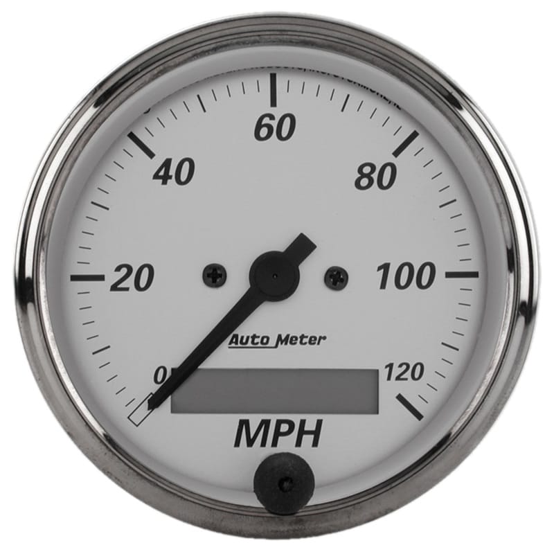 AutoMeter — Autometer American Platinum 3-1/8in 0-120mph Electronic In-Dash Programmable Speedometer
3-1/8" SPD ELEC AP