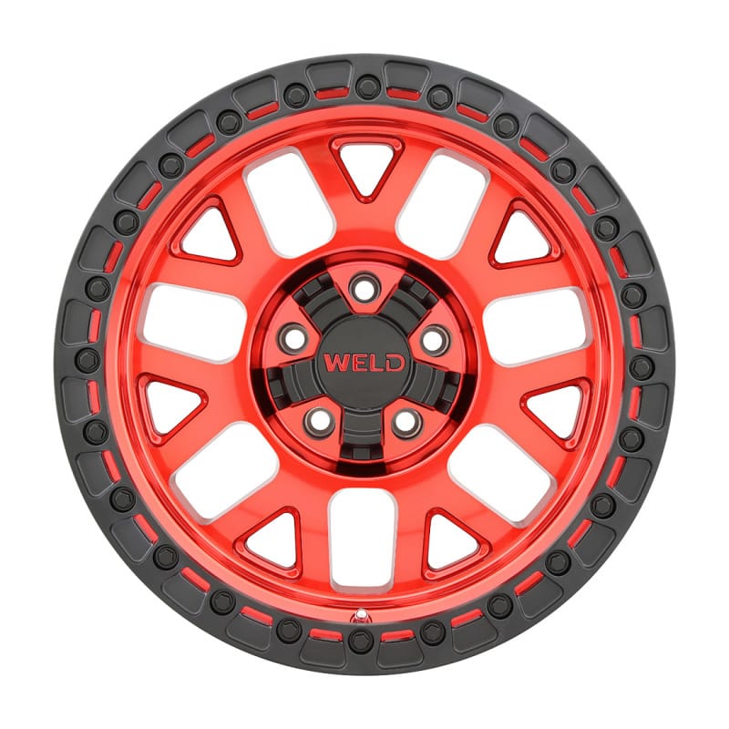 Weld — Weld Off-Road W133 17X9 Cinch 5X114.3 5X127 ET-12 BS4.50 Candy Red / Satin Black Ring 78.1