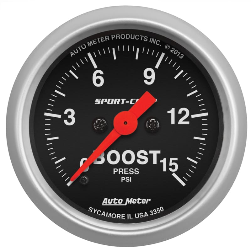 AutoMeter — Autometer 2-1/16in 15PSI Boost Digital Stepper Motor Sport-Comp Gauge
2" BOOST PRESS, 0-15