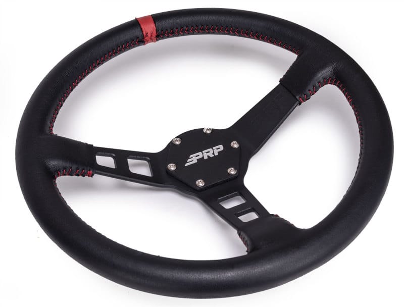 PRP Seats — PRP Deep Dish Leather Steering Wheel- Red