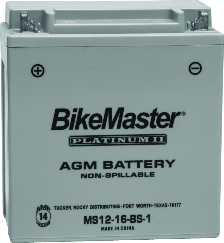 BikeMaster — MS12-16-BS-1 Battery, 12V Battery, 151mm L x 87mm W x 161mm H, 185 CCA