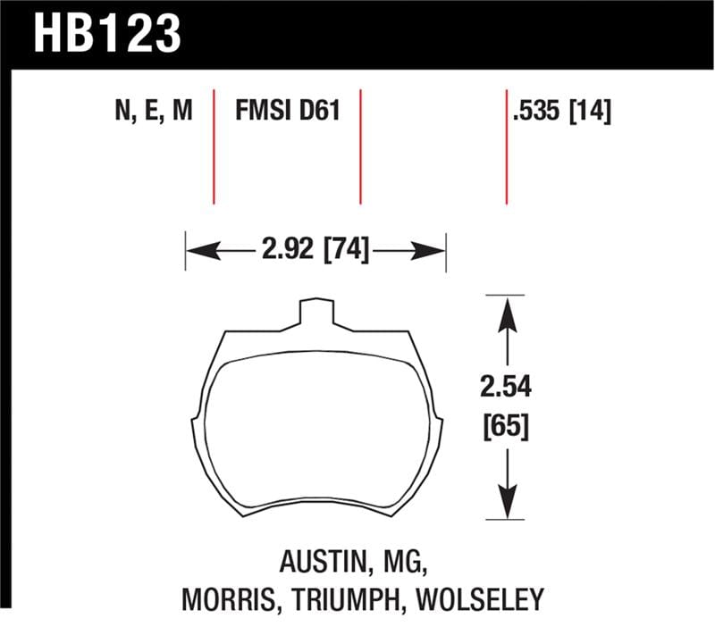 Hawk Performance — Hawk 66-79 MG Midget / 75-80 Triumph TR7 Black Front Race Brake Pads
Disc Brake Pad