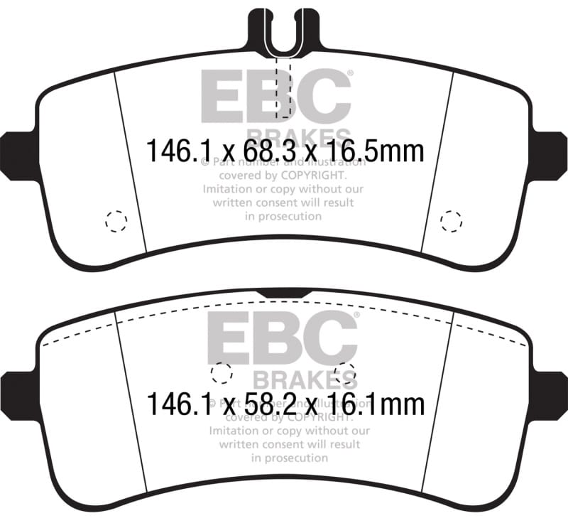 EBC — EBC 2015+ Mercedes-Benz C63 S AMG (W205) 4.0L Twin Turbo Redstuff Rear Brake Pads
Disc Brake Pad