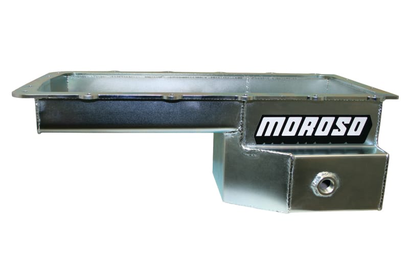 Moroso — Moroso Ford 5.0 Coyote/Fox Swap (w/Rear Sump) Road Race Baffled Wet Sump 7.5qt 6-5/8in Steel Oil Pan