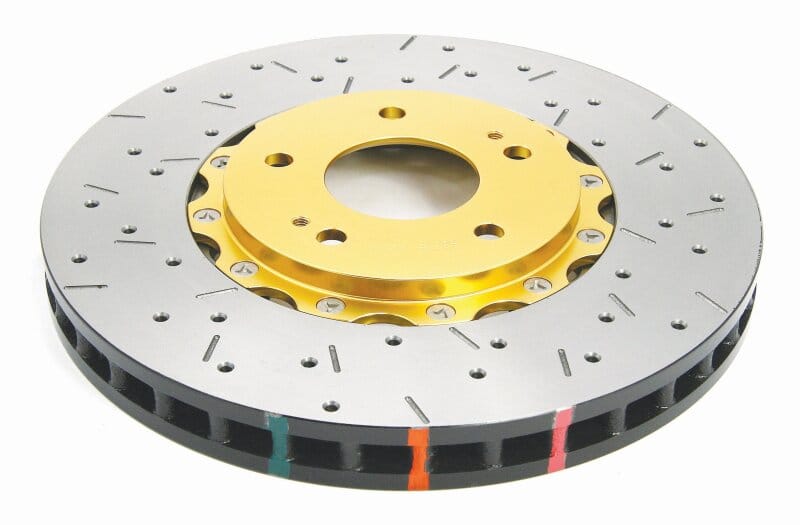 DBA — DBA 03-05 Evo 8/9 Front Drilled & Slotted 5000 Series 2 Piece Rotor Assembled w/ Gold Hat
5000 Series Rotor,GD
Brake Rotor