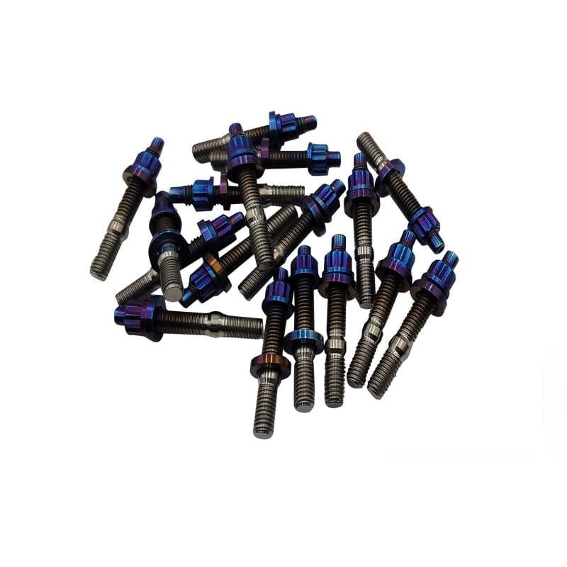 BLOX Racing — BLOX Racing Xtreme Titanium Intake/Exhaust Manifold Studs Burnt 55mm 10-Piece Kit
