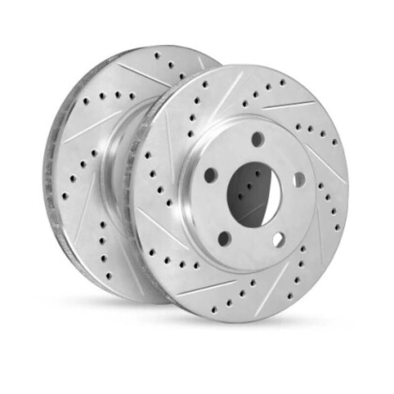 R1 Concepts — R1 09-20 Nissan 370Z Front Left Drilled & Slotted Silver Brake Rotor
