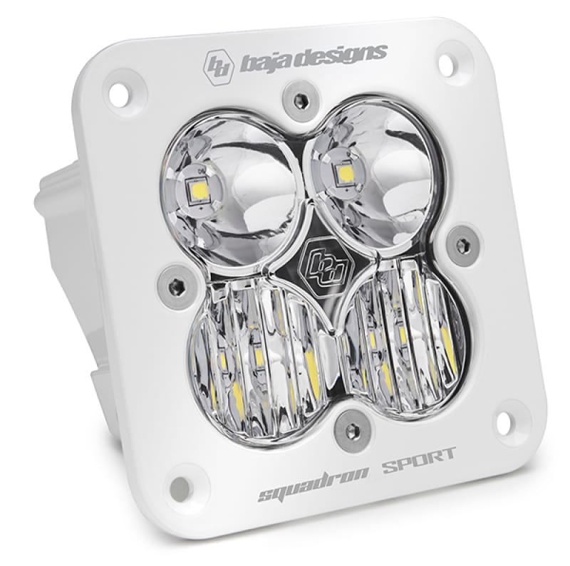 Baja Designs — Baja Designs Squadron Sport Driving/Combo Pattern Flush Mount White LED Light Pod - Clear
