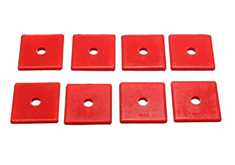 Energy Suspension — Energy Suspension Pad - Med - 2in SQ x 7/16in ID x 1/4in H - Red
LeafSprngInsulator