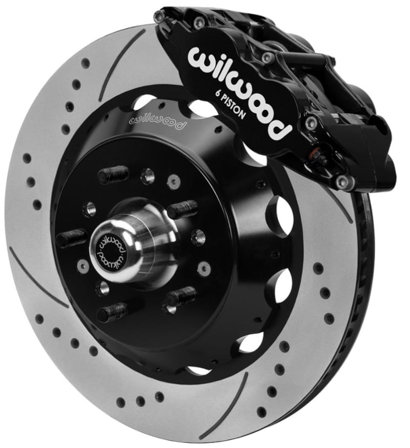 Wilwood — Wilwood 70-81 FBody/75-79 A&XBody FNSL6R Frt BBK 14in D/S Rtr Blk Calipers Use w/ Pro Drop Spindle
