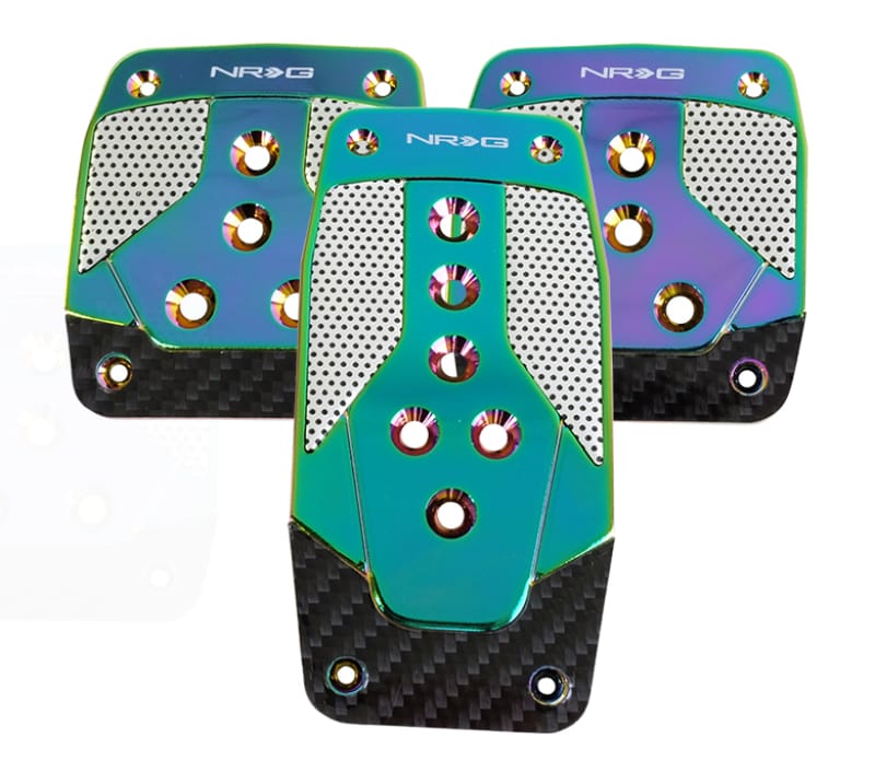 NRG — NRG Aluminum Sport Pedal M/T - Neochrome w/Black Carbon