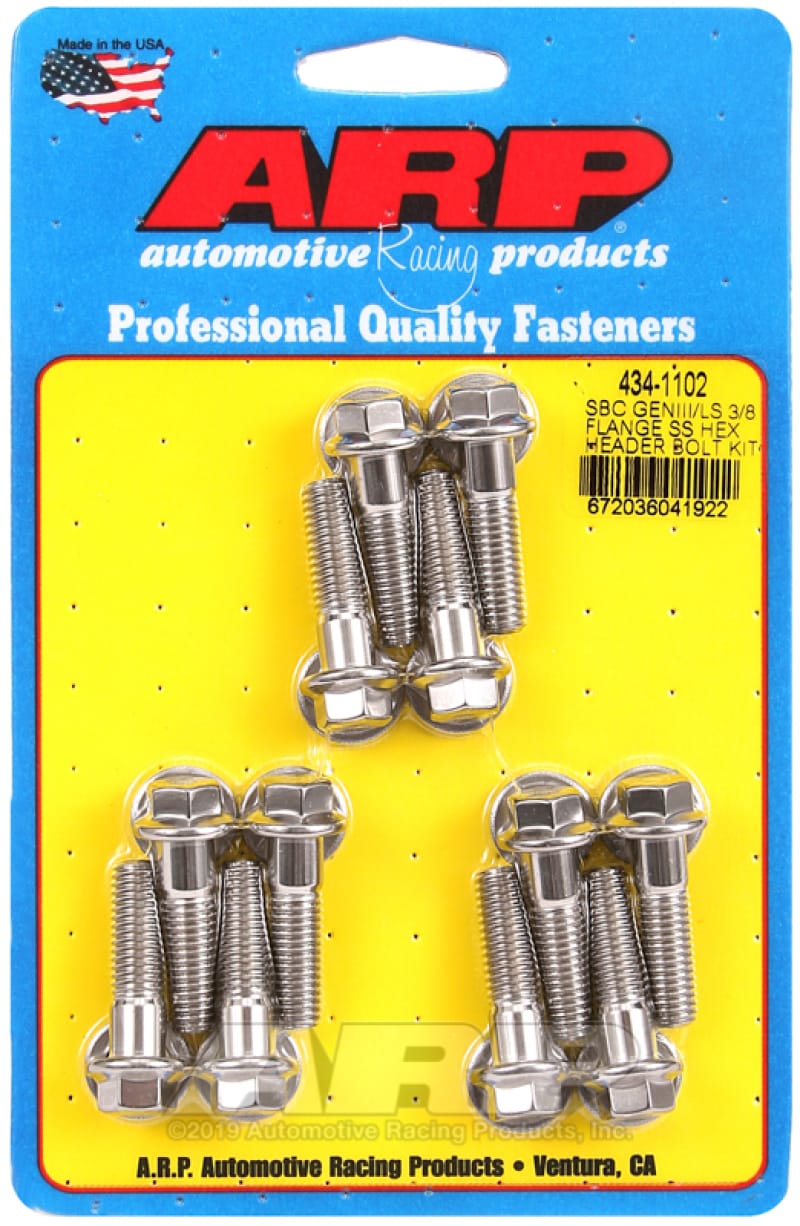 ARP — ARP Header Stud Kit SS 6pt SBC/GenIII 3/8 Flange
