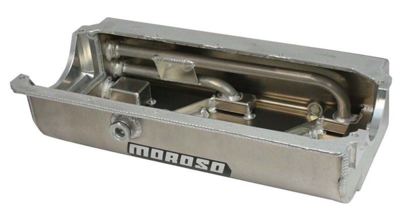 Moroso — Moroso Pre-85 Chevrolet Small Block (w/Two Pick Ups) Sprint Car Dry Sump 6.5in Aluminum Oil Pan