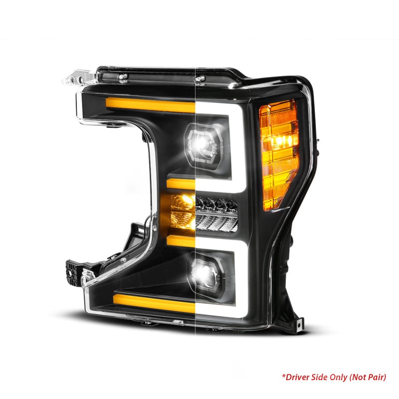 ANZO — ANZO 20-22 Ford Super Duty (Halogen) Z-Series Full LED Proj Headlights SeqSig - Driver Side ONLY