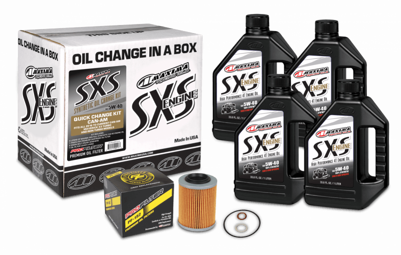 Maxima — Maxima SXS Can-Am Maverick X3 Oil Change Kit w/Full Synthetic 5W40 Engine Oil/Filter/Hardware