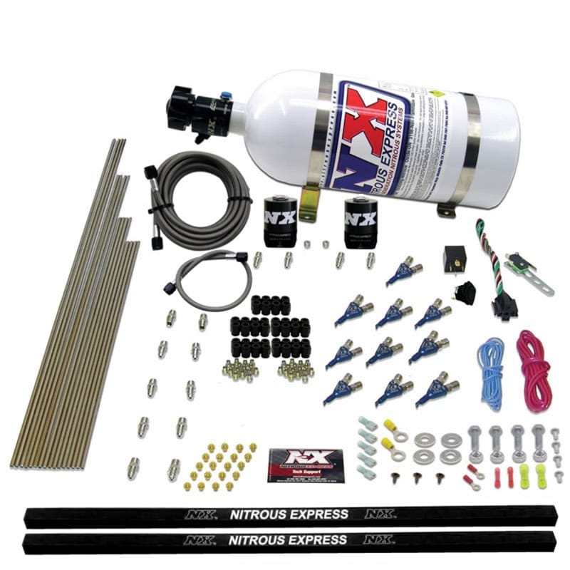 Nitrous Express — Nitrous Express 10 Cyl Piranha Nozzle Direct Port Nitrous Kit (250-500HP) w/10lb Bottle
Injection System Kit
N2OSys