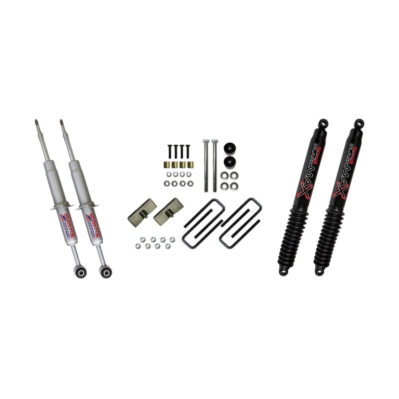 Skyjacker — Skyjacker 3in Performance Struts & Rear Blocks U-bolts w/ Black MAX Shocks
3in. Strut Lift