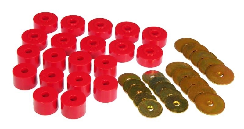 Prothane — Prothane 85-89 Mitsubishi Montero Body Mount Kit - Red
BODY/SUB-FRAME MNTS