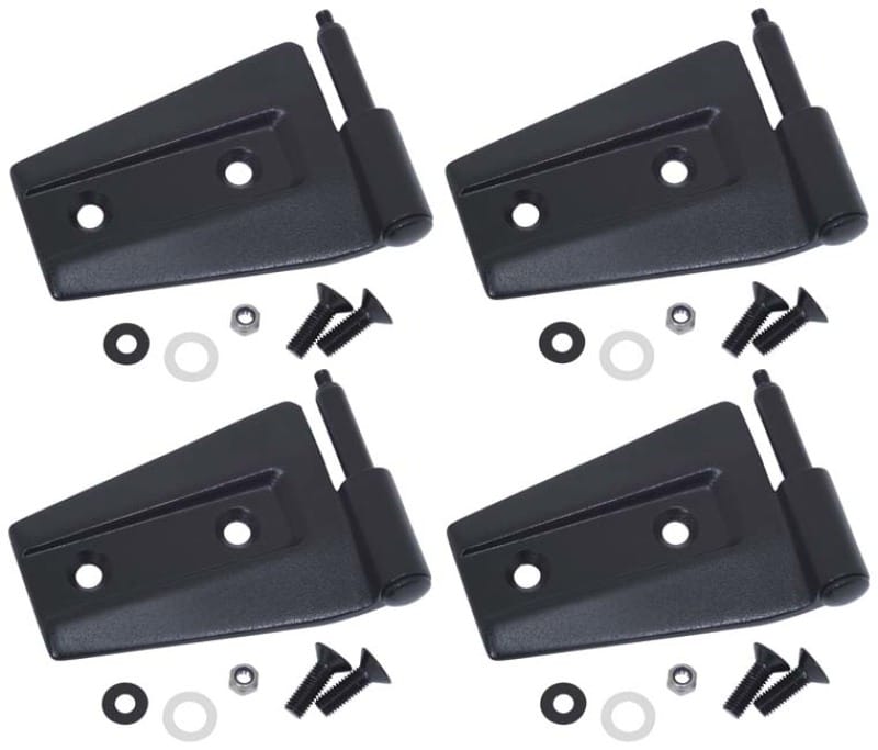 Kentrol — Kentrol 07-18 Jeep Wrangler JK Door Hinge Set 4 Pieces 2 Door - Textured Black