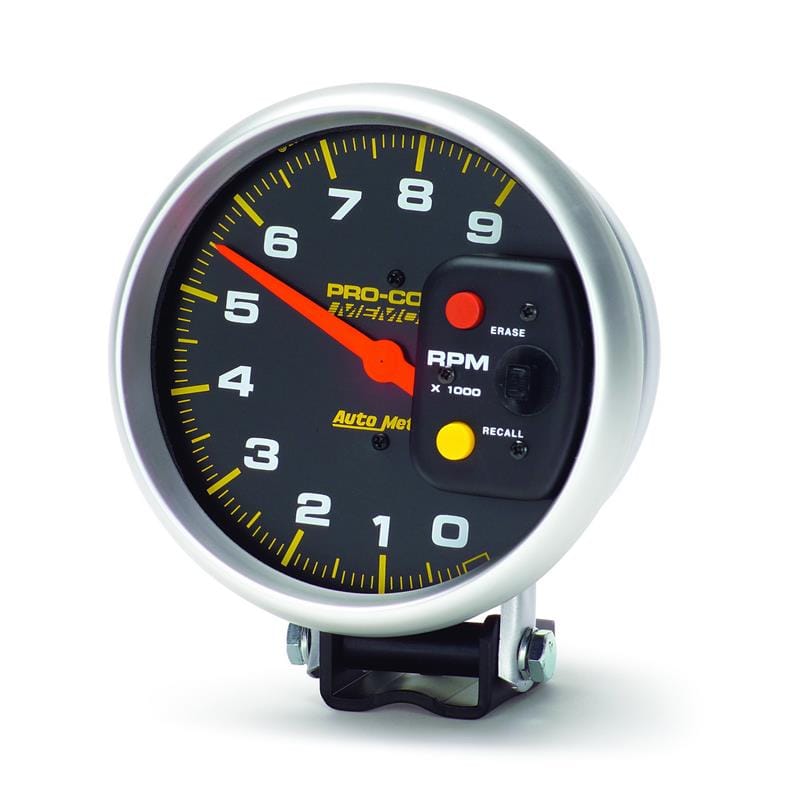 AutoMeter — GAUGE, TACHOMETER, 5" , 9K RPM, PEDESTAL W/PEAK MEMORY, PRO-COMP