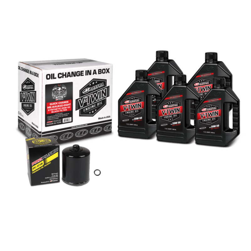 Maxima — Maxima V-Twin Quick Change Kit Synthetic w/Black Filter Milwaukee-Eight