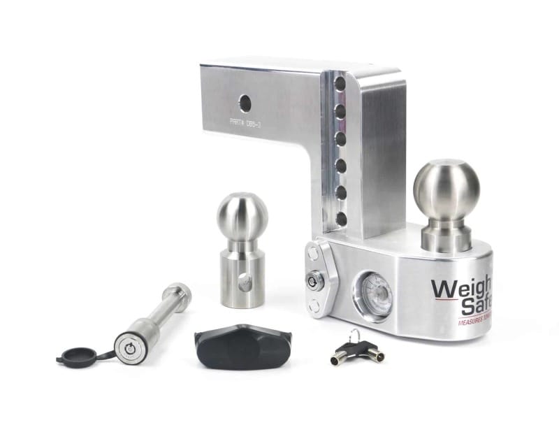 Weigh Safe — Weigh Safe 6in Drop Hitch w/Built-in Scale & 3in Shank (10K/21K GTWR) w/WS05 - Aluminum