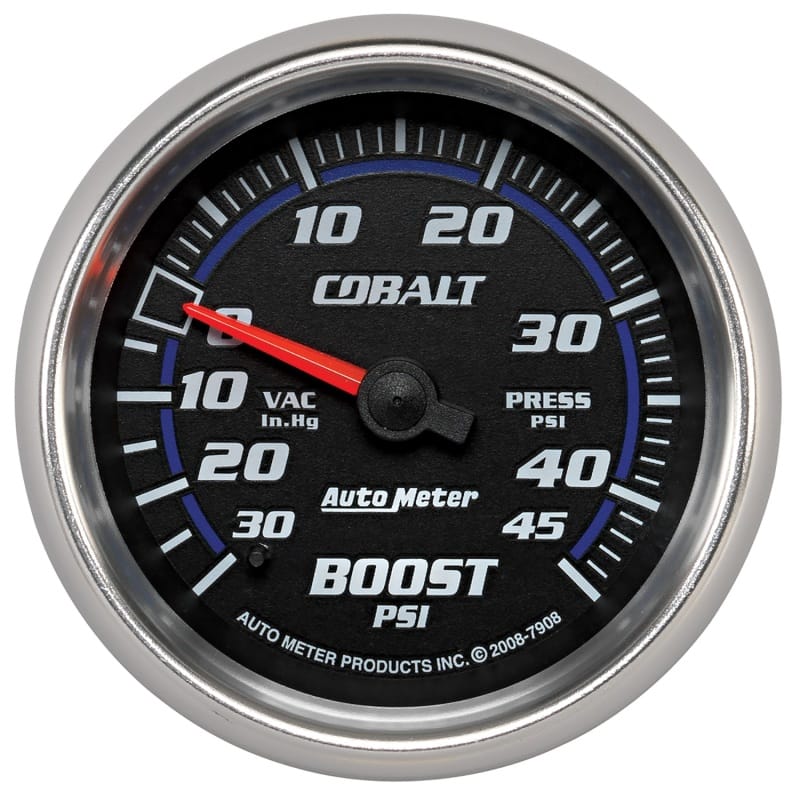 AutoMeter — AutoMeter Gauge Vac/Boost 2-5/8in. 30Inhg-45PSI Mechanical Cobalt
GA 2.6" BST 45PSI CB