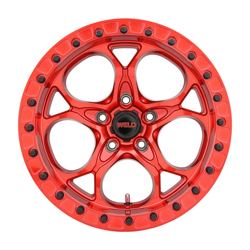 Weld — Weld Off-Road W906 17X10 Ledge Beadlock 5X127 ET-25 BS4.50 Candy Red / Red Ring 71.5
