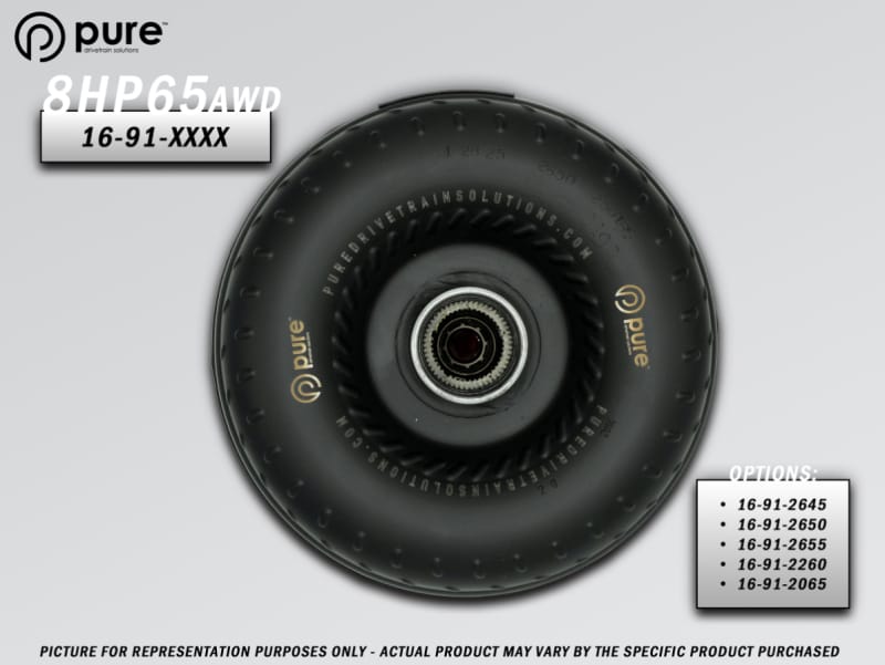 Pure Drivetrain Solutions — Pure Drivetrain 8HP65 High Performance Billet Race Torque Converter - 26/50 Stator - AWD