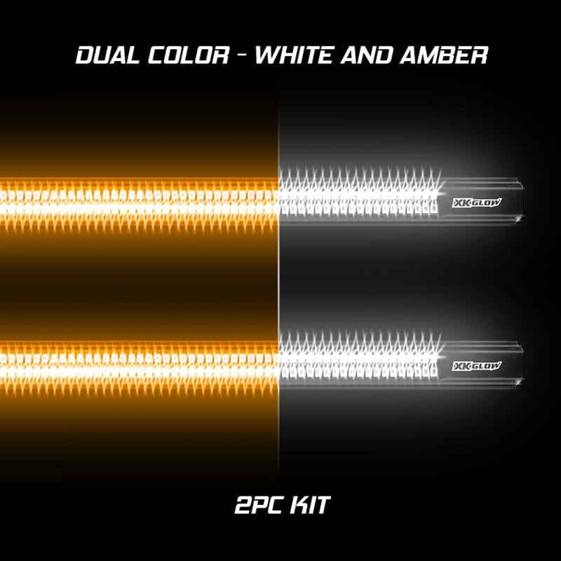XKGLOW — XK Glow Jeep & Truck Running Board Light w/ Turn Signal 2x48in White + Amber