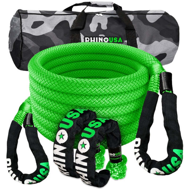 Rhino USA — Rhino USA 7/8In X 30Ft Kinetic Rope Recovery Kit W/Soft Shackles (Green)
Rope