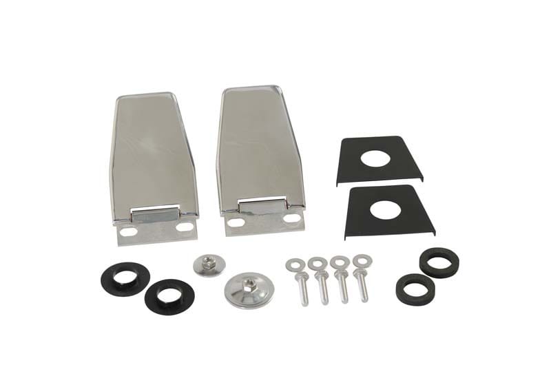 Kentrol — Kentrol 87-06 Jeep Wrangler TJ/YJ Hardtop Liftgate Hinge Pair - Polished Silver