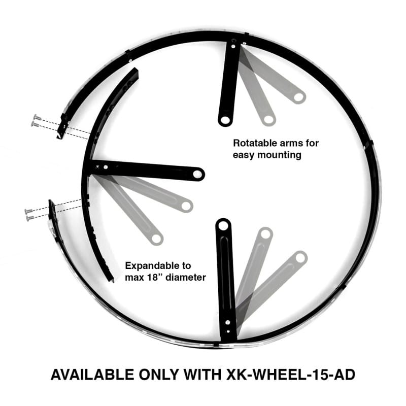 XKGLOW — XK Glow Adjustable LED RGB 15In Wheel Ring Light 1pc