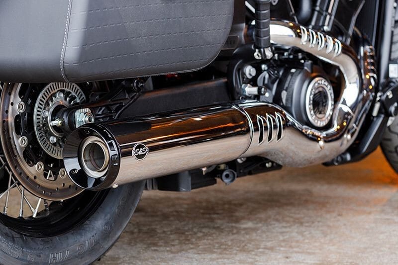 S&S Cycle — S&S Cycle 2025 Indian Scout 4.5in Grand National Slip-On Muffler - Chrome