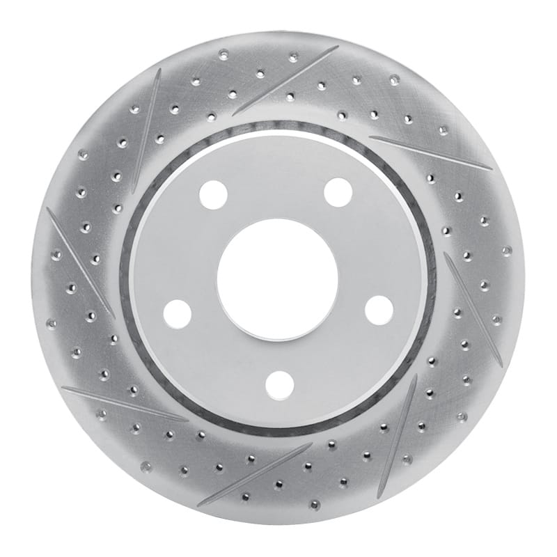 R1 Concepts — R1 07-18 Jeep Wrangler Front Left Drilled & Slotted Geo-Carbon Rotor