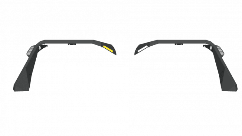 Road Armor — Road Armor 18-21 Jeep Wrangler JL Stealth Wide Front Fender Flare Body Armor w/LED DRL - Tex Blk