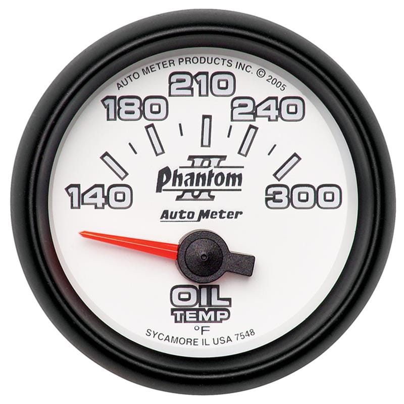 AutoMeter — Autometer Phantom II 52mm Short Sweep Electronic 140-300 Deg F Oil Temperature Gauge
2-1/16" OIL TEMP, 14