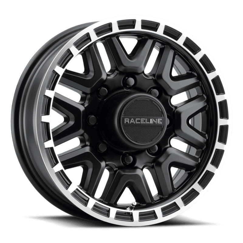 Raceline — Raceline 953BM Krank 16x6in / 6x139.7 BP / 0mm Offset / 4.25mm Bore - Black & Machined Wheel