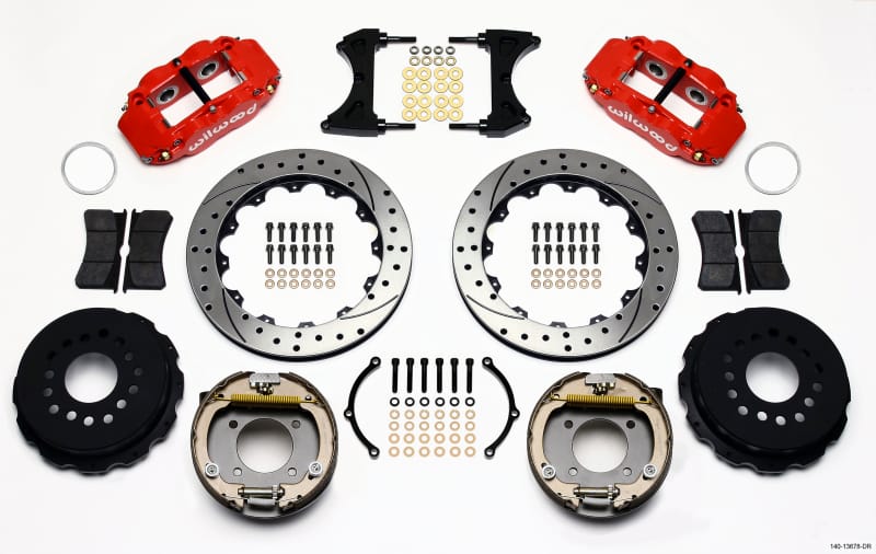 Wilwood — Wilwood Narrow Superlite 4R Rear P-Brk Kit 12.88in Drill Red Chevy 12 Bolt w/ C-Clips
BRAKE KIT