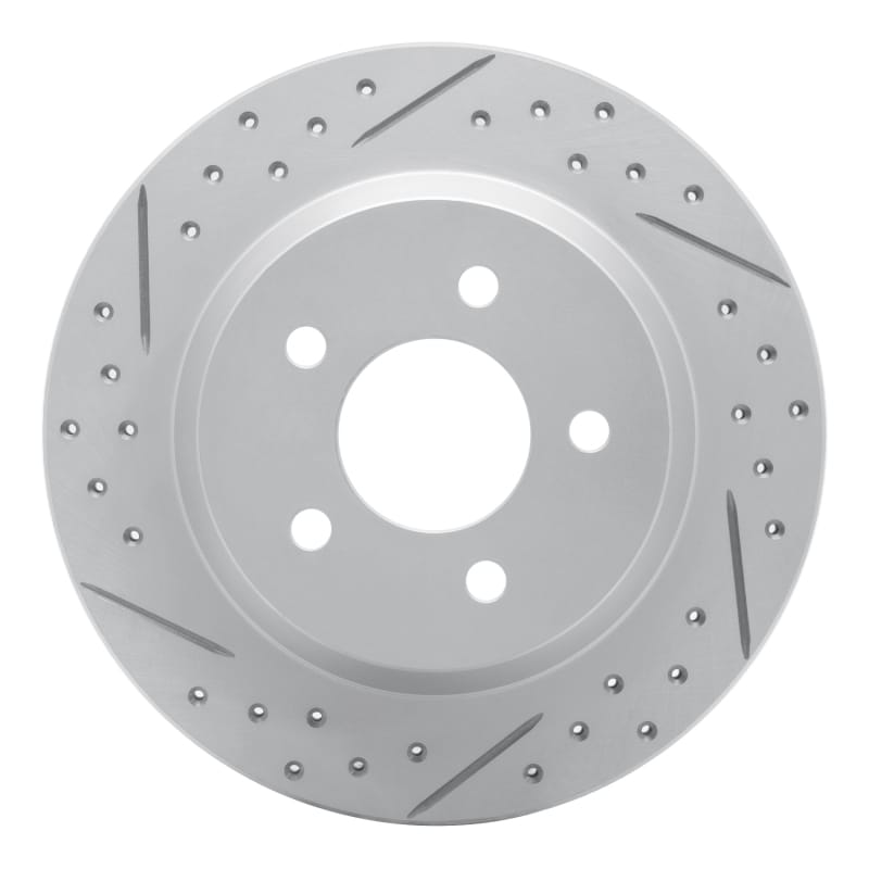 R1 Concepts — R1 94-04 Ford Mustang Rear Left Drilled & Slotted Geo-Carbon Rotor