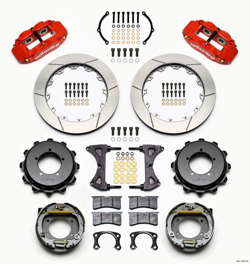 Wilwood — Wilwood Narrow Superlite 4R Rear Kit 12.88in Drilled Red Speedway Eng Floater w/ New Style End
BRAKE KIT