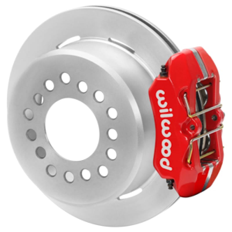 Wilwood — Wilwood Dynapro Rear Parking Brake Kit Undrilled Rotors (Red) 1964-1971 Buick/Olds/Pontiac