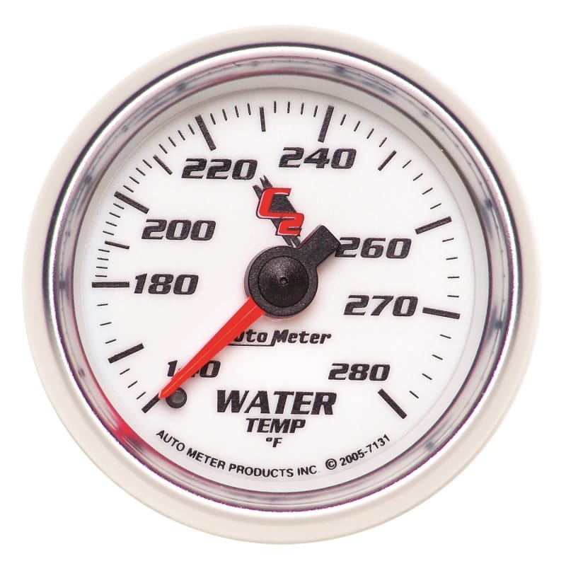 AutoMeter — Autometer C2 52mm Mechanical 140-280 Deg F Water Temperature Gauge
GA 2" WTEMP 280 M C2