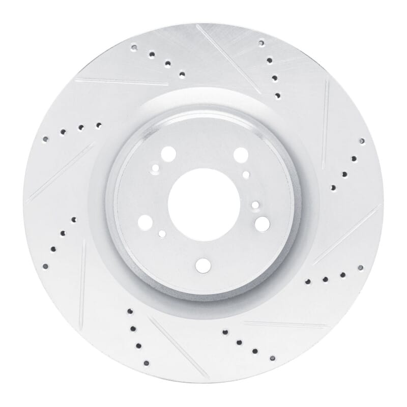 R1 Concepts — R1 2021-2025 Acura TLX Front Right Drilled & Slotted Silver Brake Rotor