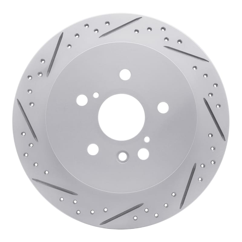 R1 Concepts — R1 08-13 Toyota Highlander Rear Left Drilled & Slotted Geo-Carbon Rotor