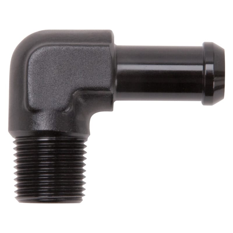 Edelbrock — Edelbrock Hose End 90-Degree 3/8In NPT to 1/2In Barb Black Anodize
KIT PARTS