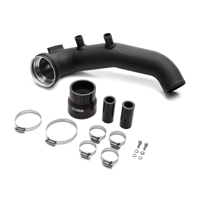 COBB — Cobb BMW N54 Intercooler Charge Pipe - Wrinkle Black