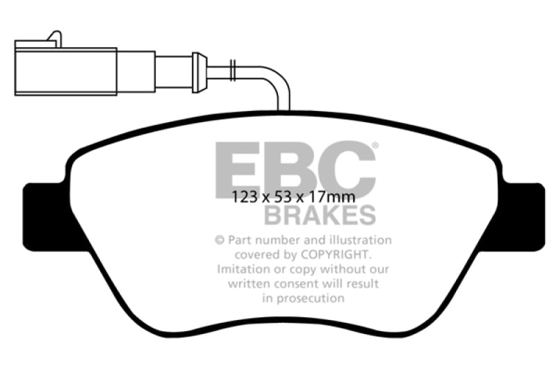 EBC — EBC 10-11 Fiat 500 1.4 (Bosch Calipers) Yellowstuff Front Brake Pads
